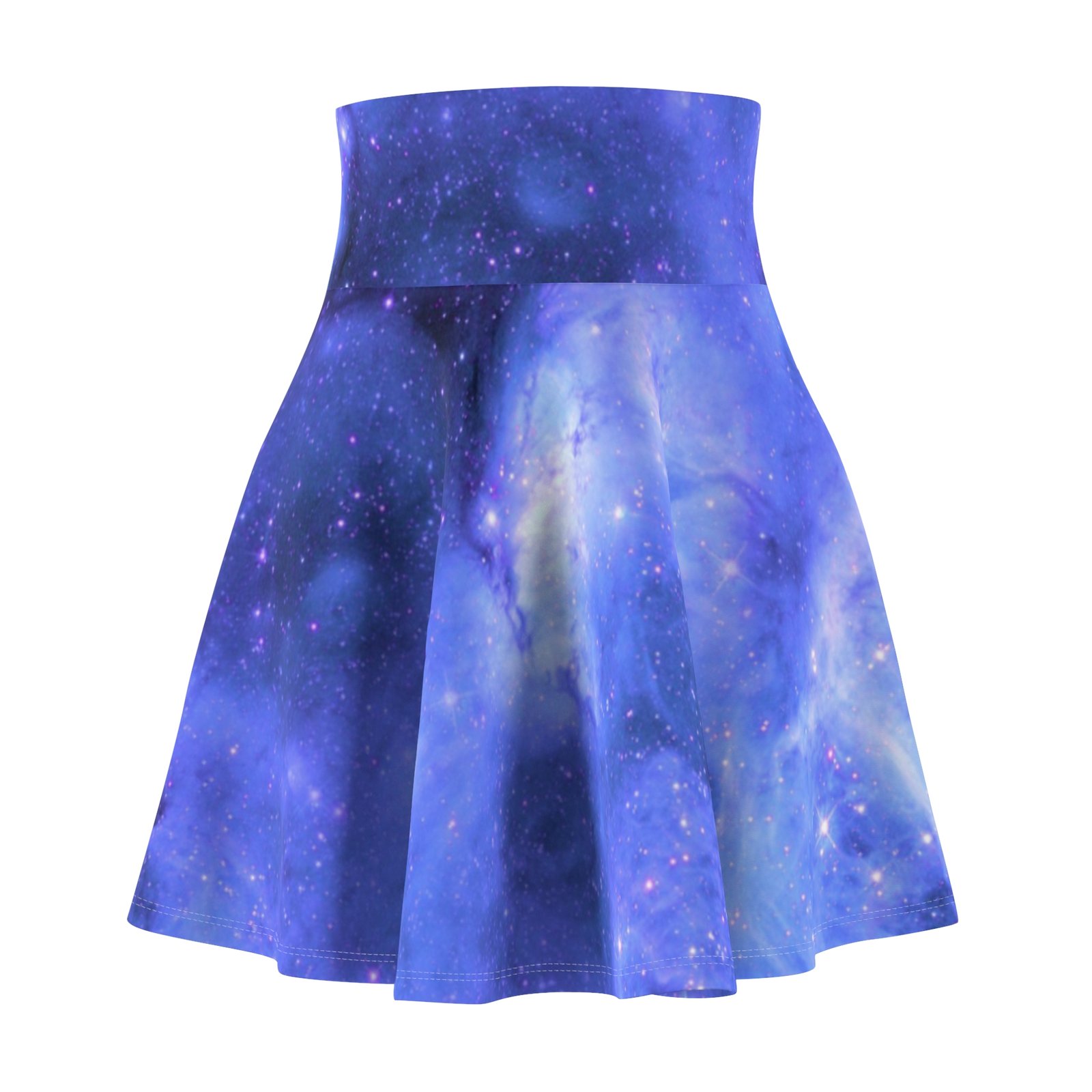 echoflame galaxy blue skater skirt — stellar night print echoflame galaxy blue skater skirt — stellar night print