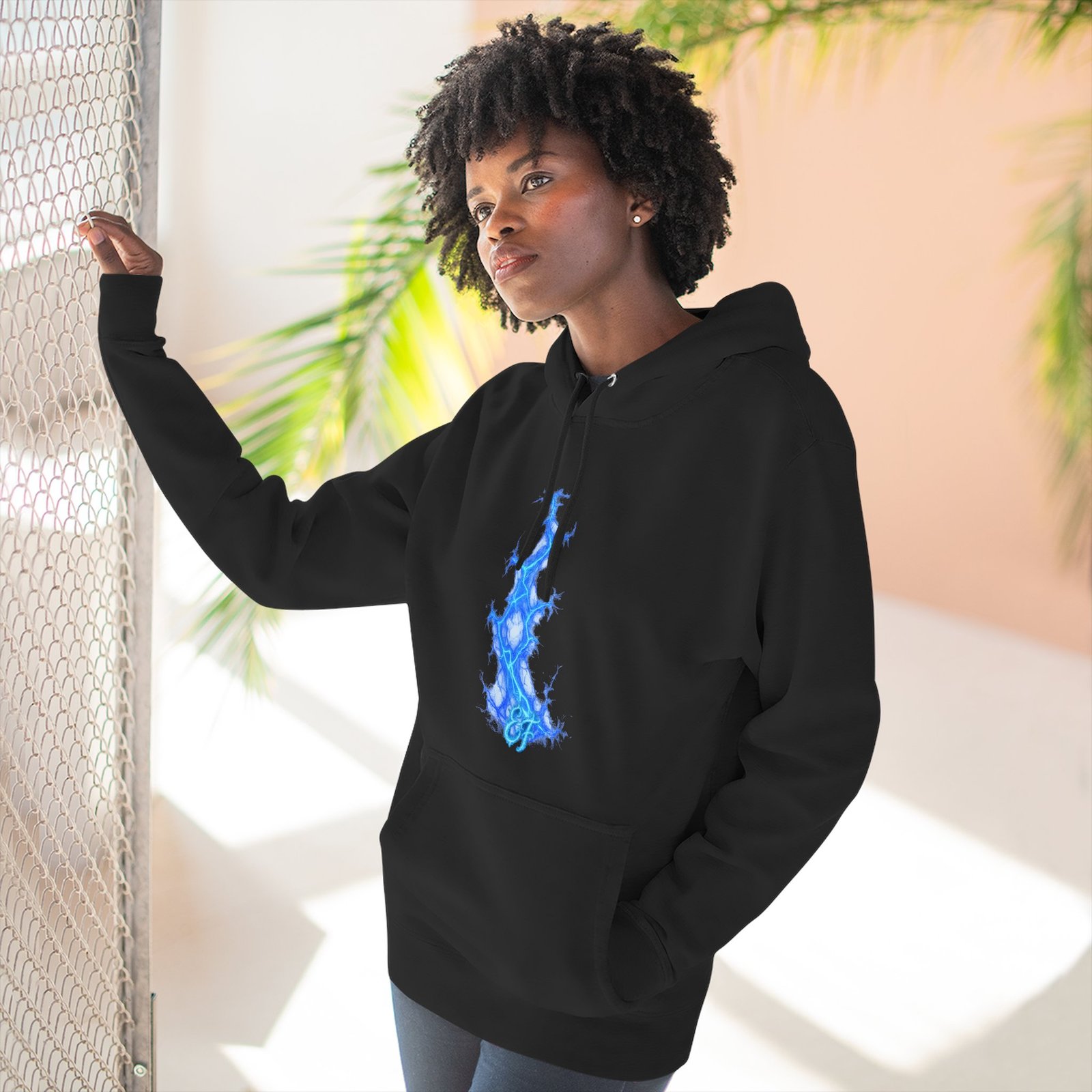 echoflame blue flame tree hoodie — ethereal lightning graphic fleece pullover echoflame blue flame tree hoodie — ethereal lightning graphic fleece pullover