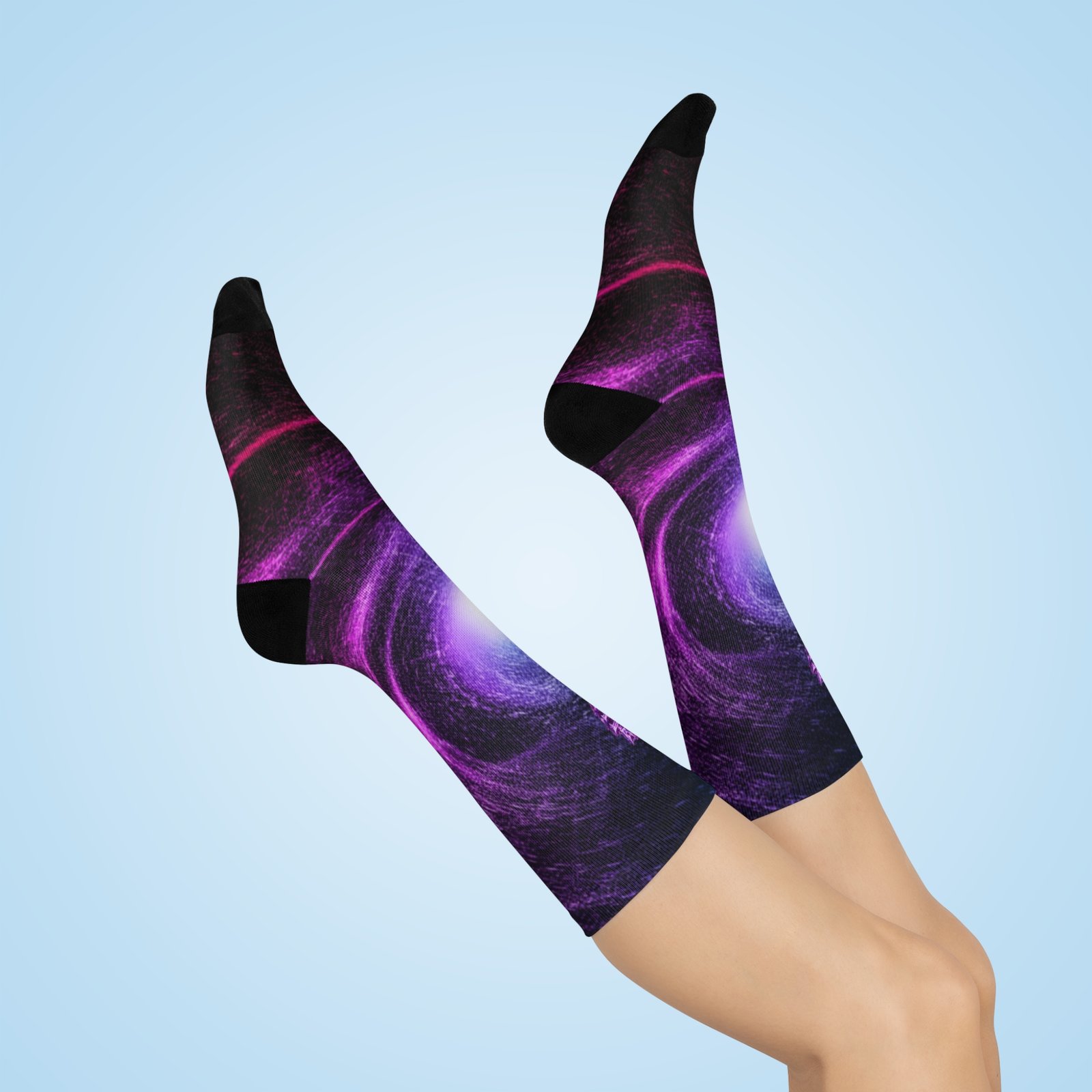 echoflame galactic vortex cushioned crew socks — purple space nebula design echoflame galactic vortex cushioned crew socks — purple space nebula design