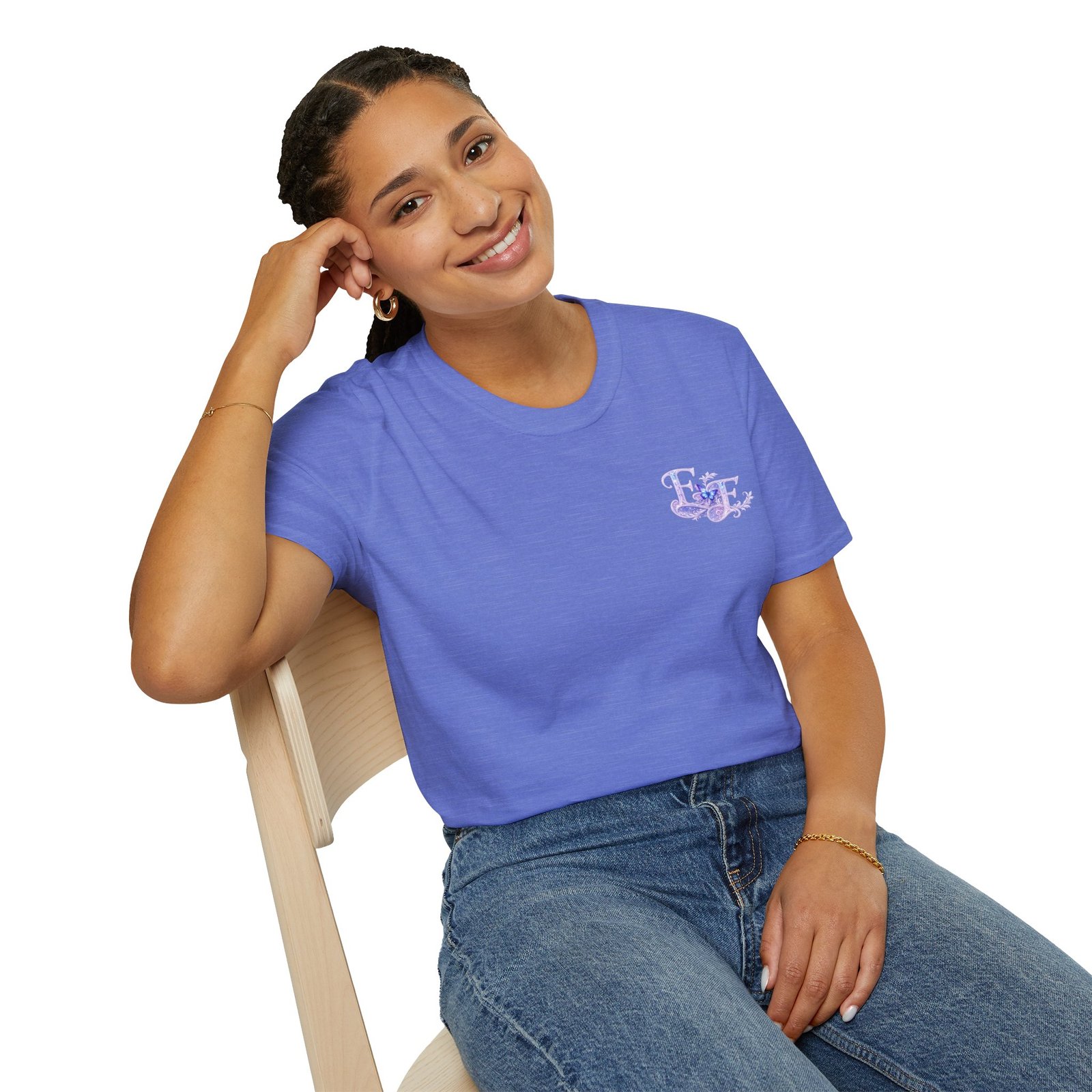 echoflame butterfly floral tee – lavender 'e&e' graphic t shirt echoflame butterfly floral tee – lavender 'e&e' graphic t shirt