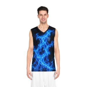 echoflame blue flame crown basketball jersey