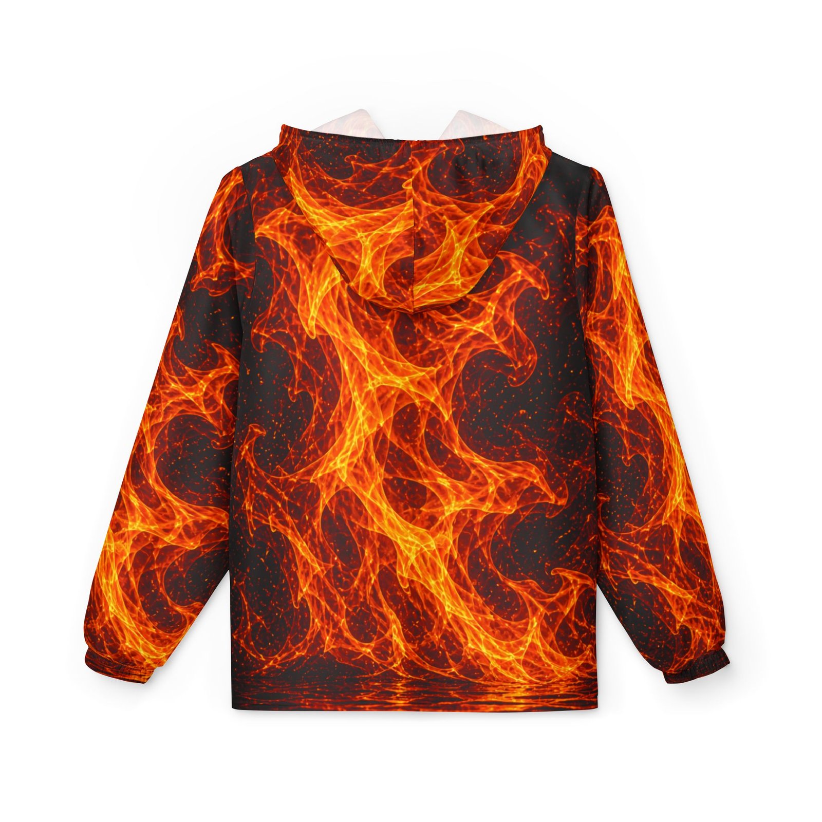 echoflame fiery flame all over print windbreaker jacket echoflame fiery flame all over print windbreaker jacket