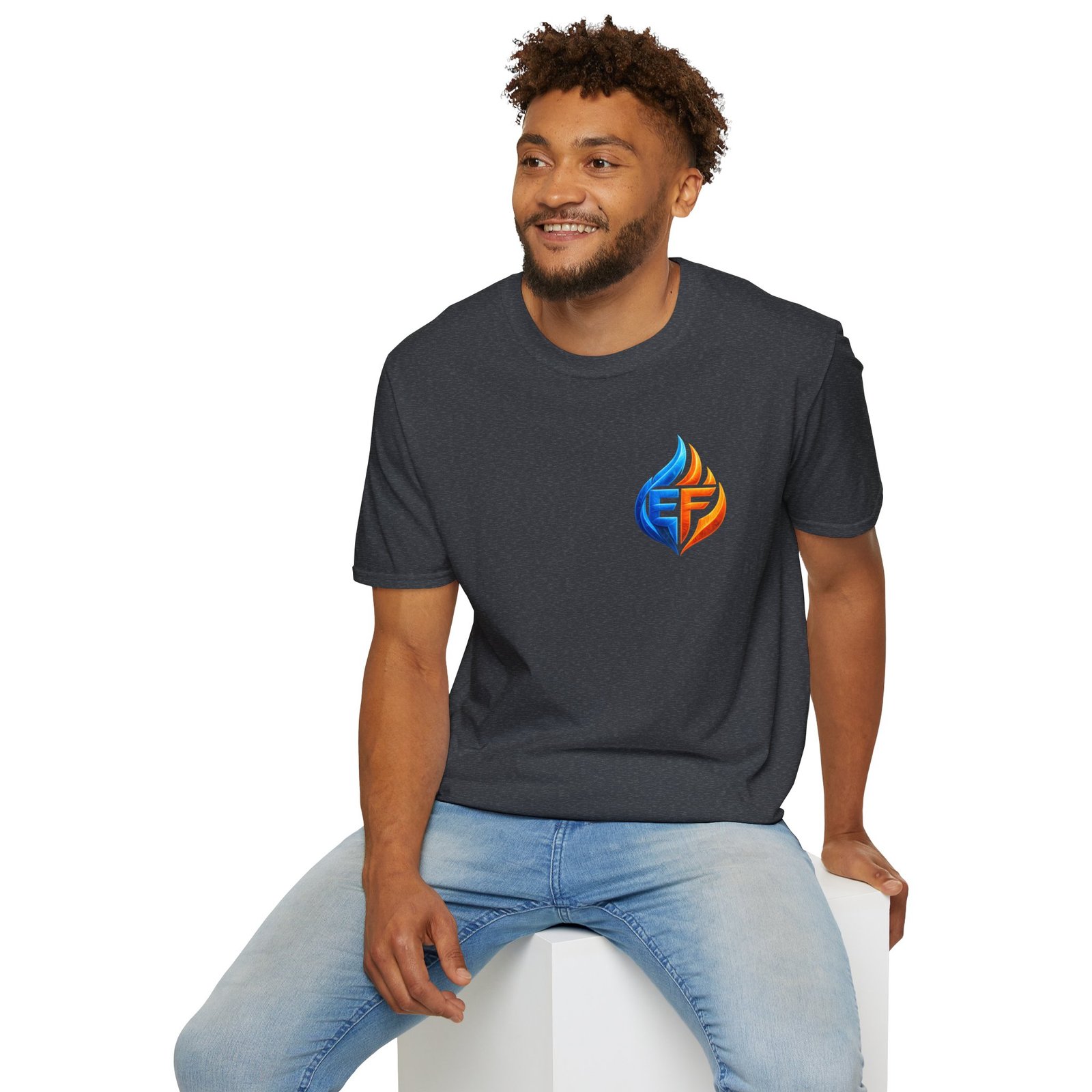 echo flame split fire & ice graphic t shirt echo flame split fire & ice graphic t shirt
