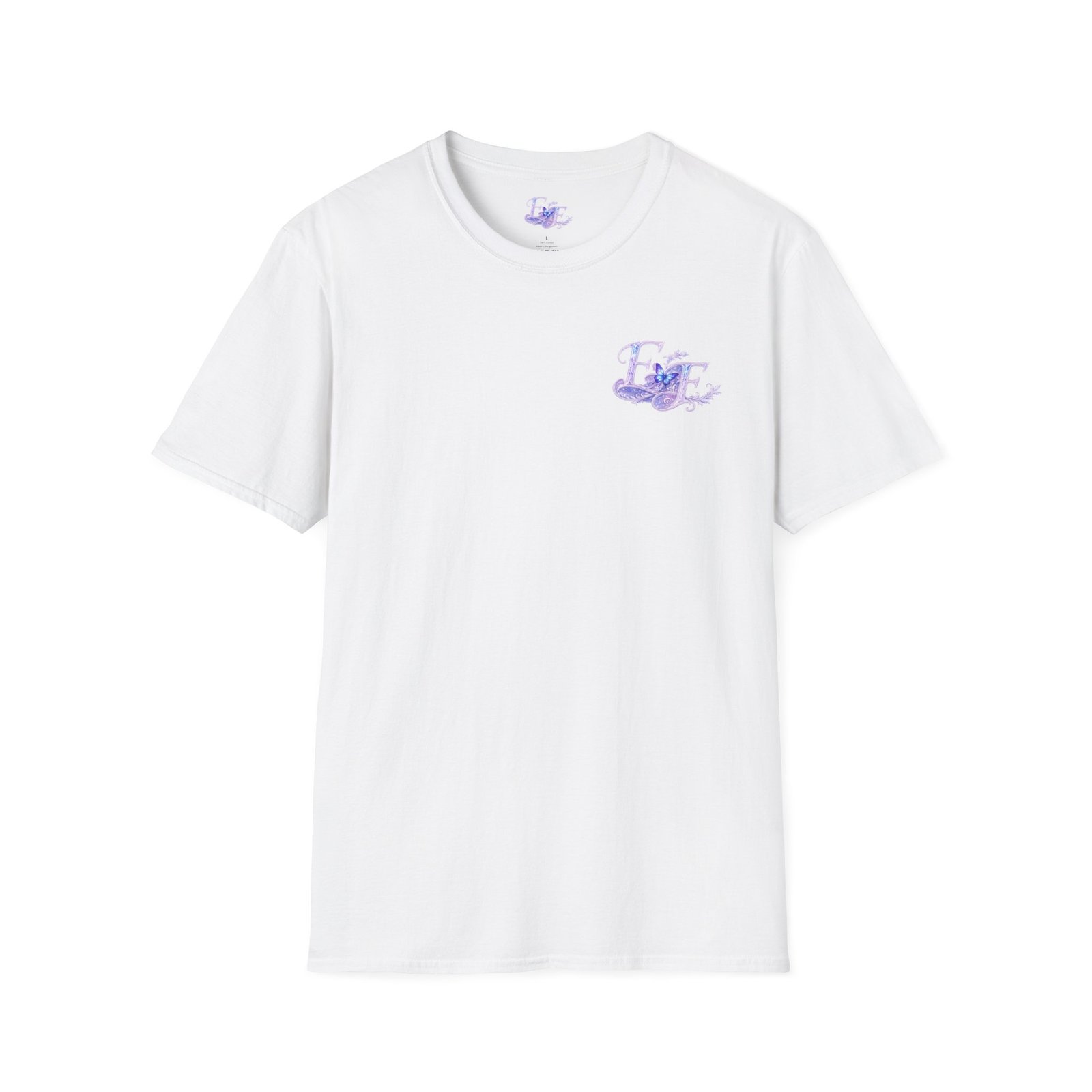 echoflame butterfly floral tee – lavender 'e&e' graphic t shirt echoflame butterfly floral tee – lavender 'e&e' graphic t shirt