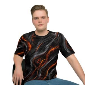 echoflame fiery lava swirl t shirt