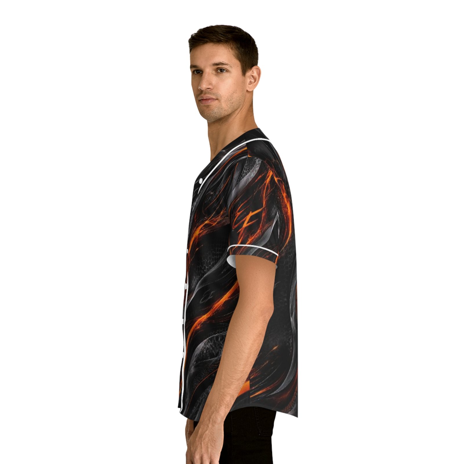 echoflame flaming wave baseball jersey — men's all over print echoflame flaming wave baseball jersey — men's all over print