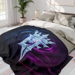 echoflame arctic crest fleece blanket – ice crown monogram throw