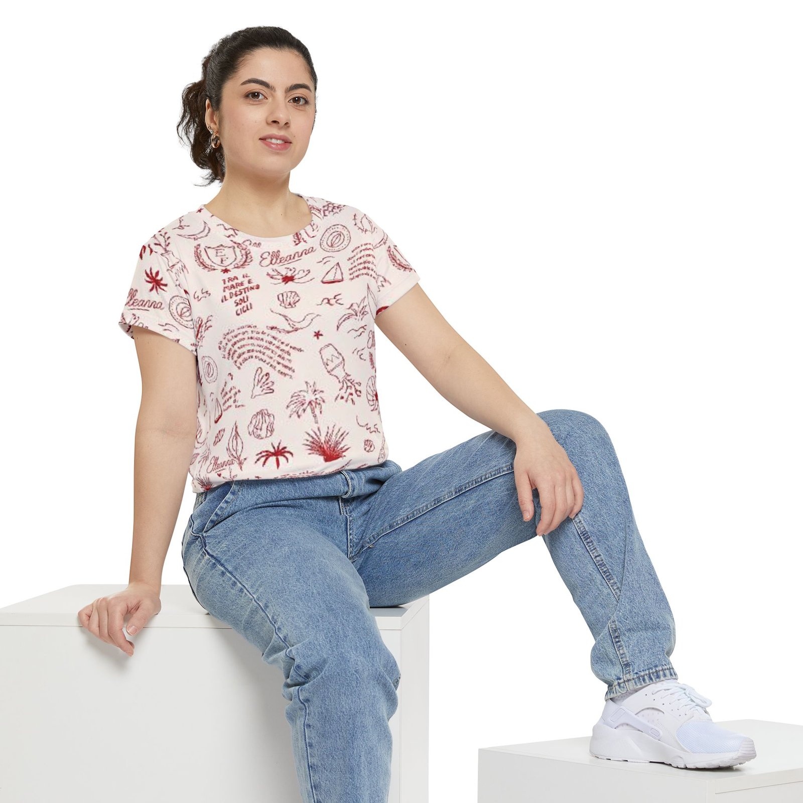 echoflame women's doodle beach tee – all over print tropical sketch shirt echoflame women's doodle beach tee – all over print tropical sketch shirt