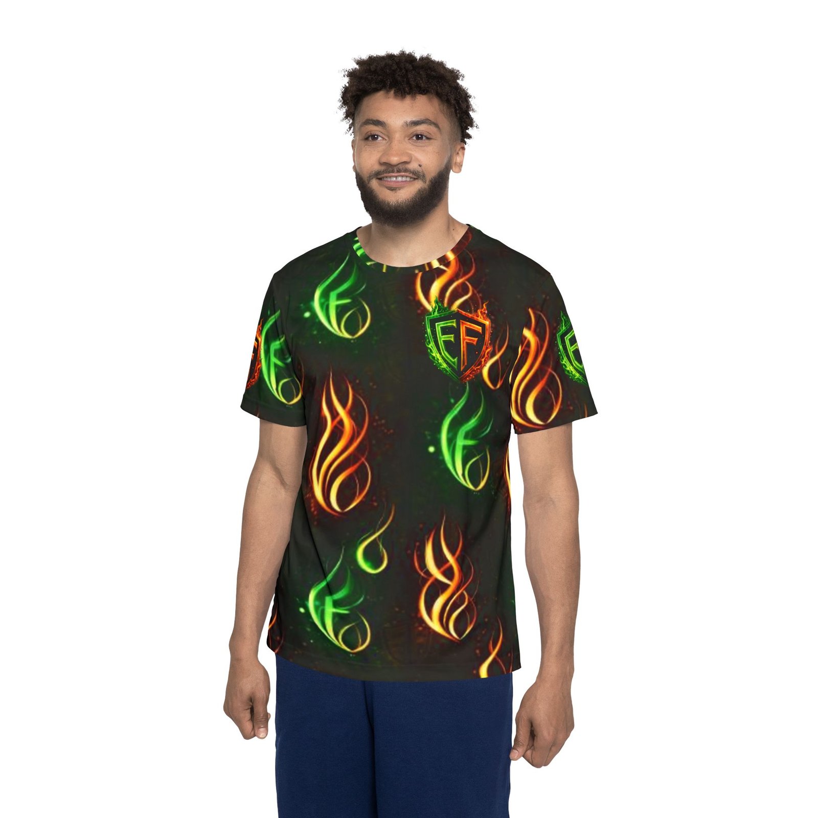 echoflame flaming energy sports jersey – neon green & orange all over print echoflame flaming energy sports jersey – neon green & orange all over print