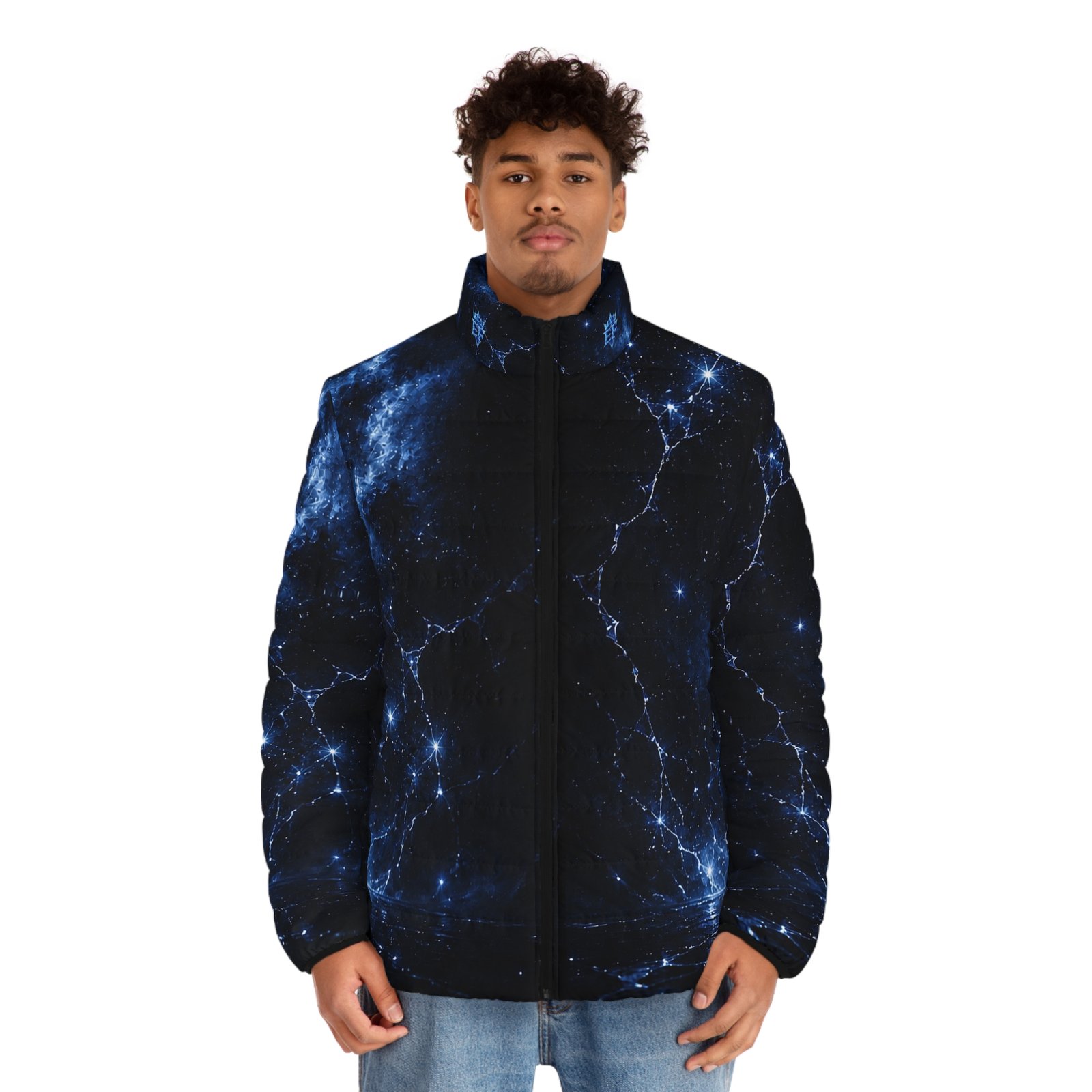 echoflame galaxy nebula puffer jacket — men’s starfield all over print echoflame galaxy nebula puffer jacket — men’s starfield all over print