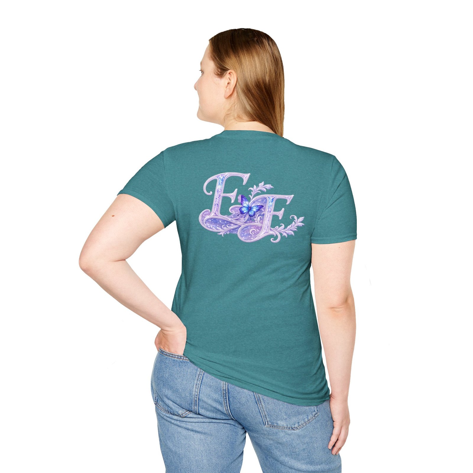 echoflame butterfly floral tee – lavender 'e&e' graphic t shirt echoflame butterfly floral tee – lavender 'e&e' graphic t shirt