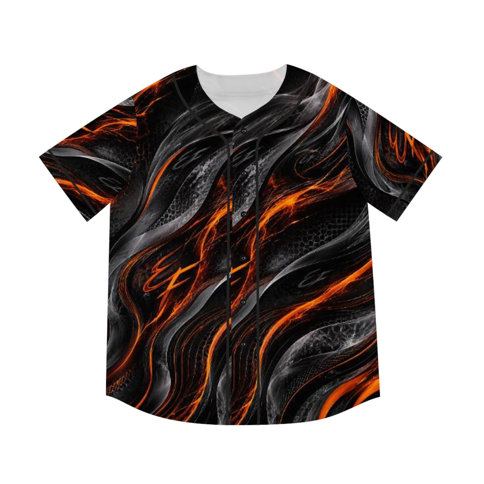 echoflame flaming wave baseball jersey — men's all over print echoflame flaming wave baseball jersey — men's all over print