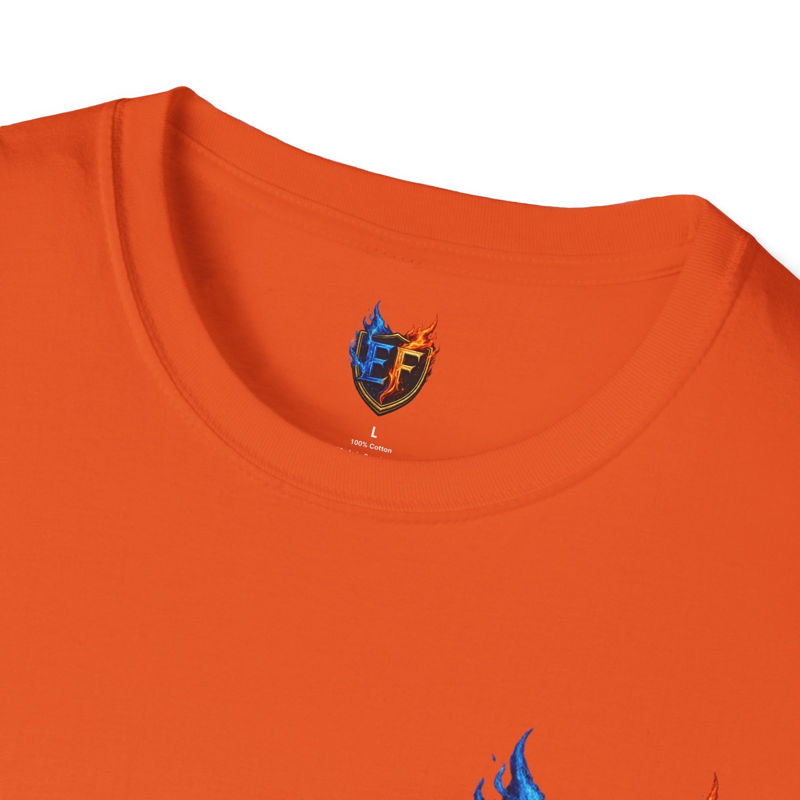 echoflame shield crest t shirt — ef flame logo (blue & red) echoflame shield crest t shirt — ef flame logo (blue & red)