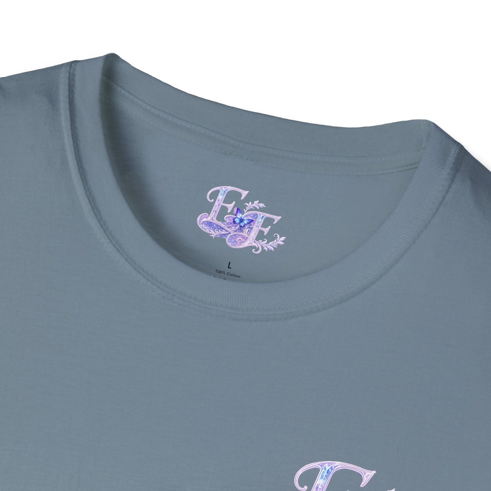 echoflame butterfly floral tee – lavender 'e&e' graphic t shirt echoflame butterfly floral tee – lavender 'e&e' graphic t shirt