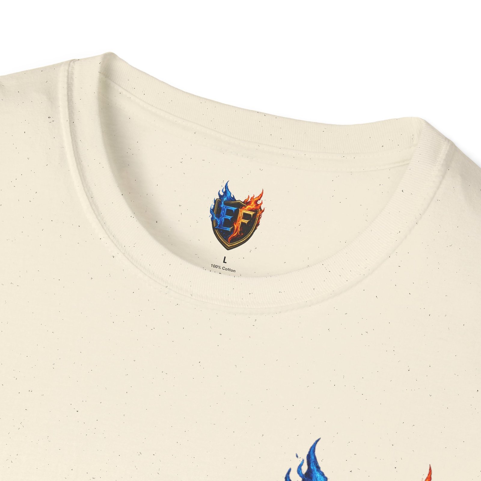 echoflame shield crest t shirt — ef flame logo (blue & red) echoflame shield crest t shirt — ef flame logo (blue & red)