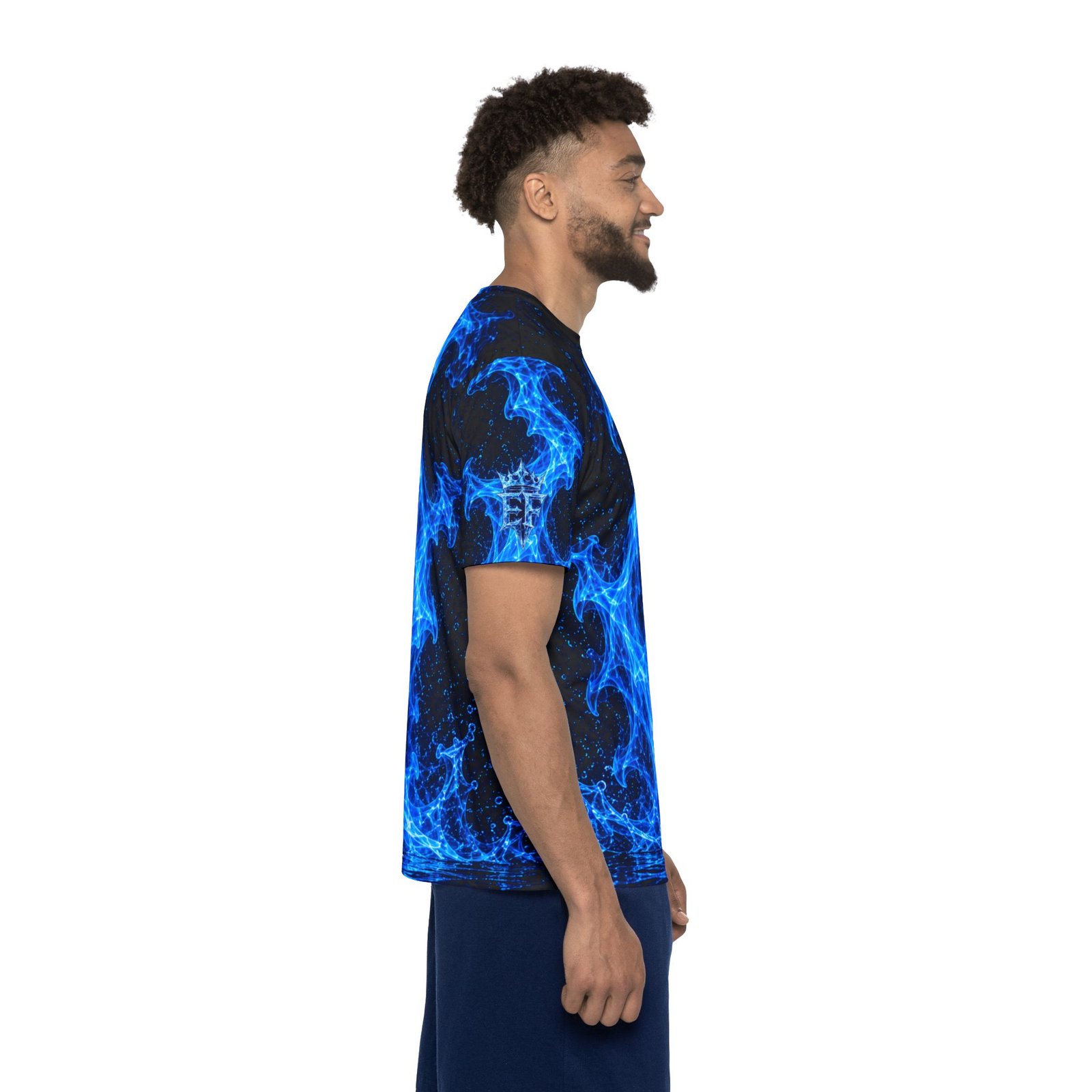 echoflame blue flame athletic jersey — men's all over print performance tee echoflame blue flame athletic jersey — men's all over print performance tee