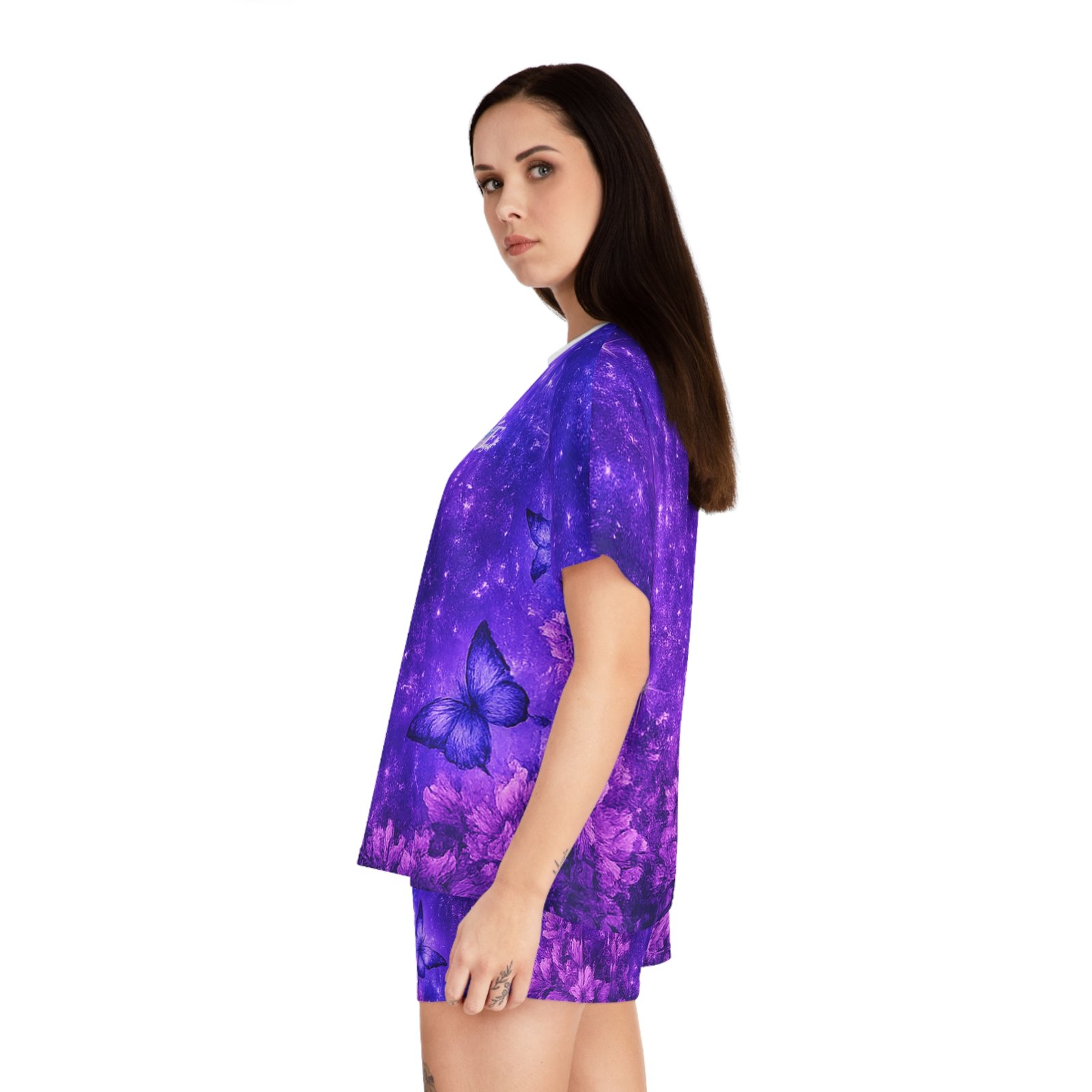 echoflame women's purple galaxy butterfly pajama set echoflame women's purple galaxy butterfly pajama set