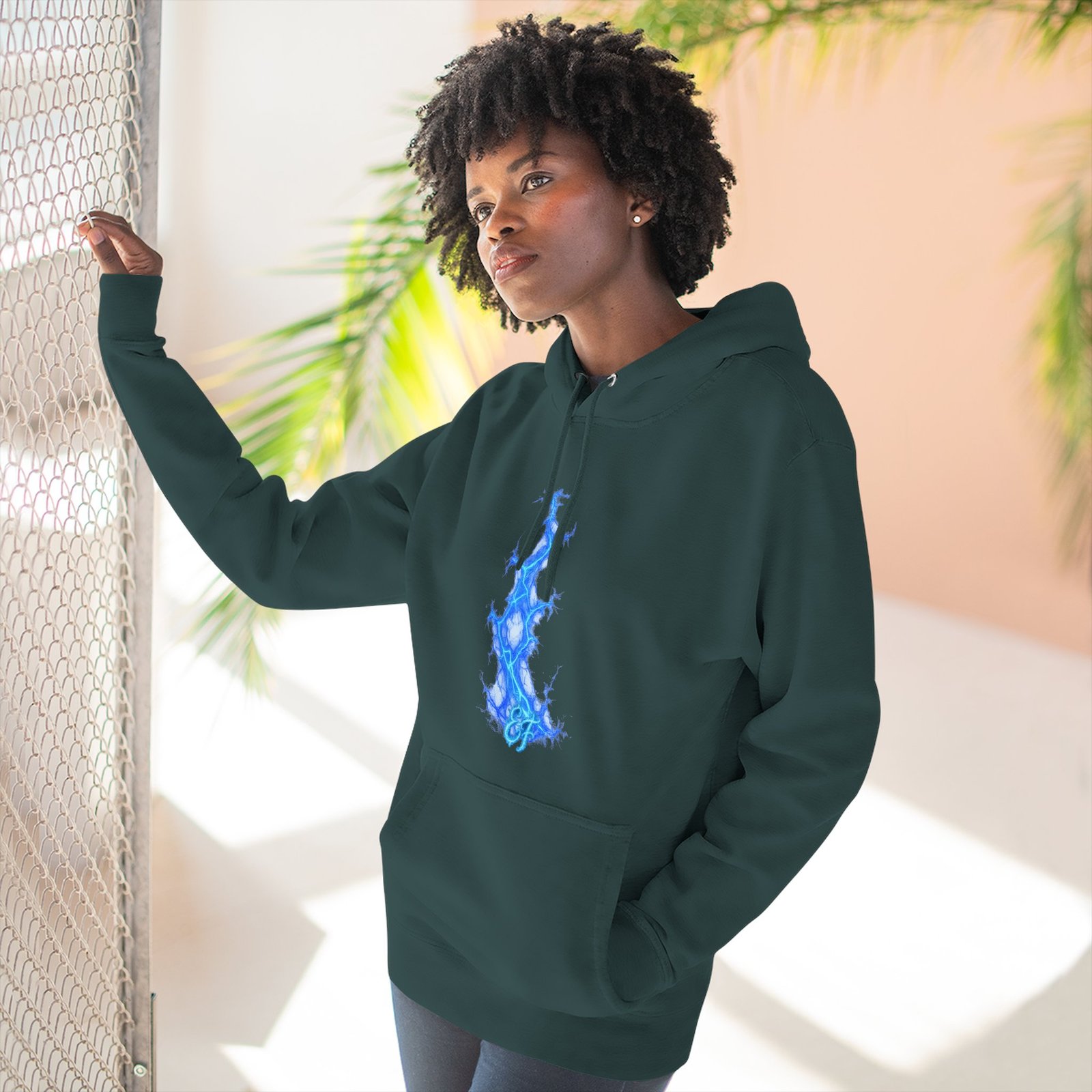 echoflame blue flame tree hoodie — ethereal lightning graphic fleece pullover echoflame blue flame tree hoodie — ethereal lightning graphic fleece pullover