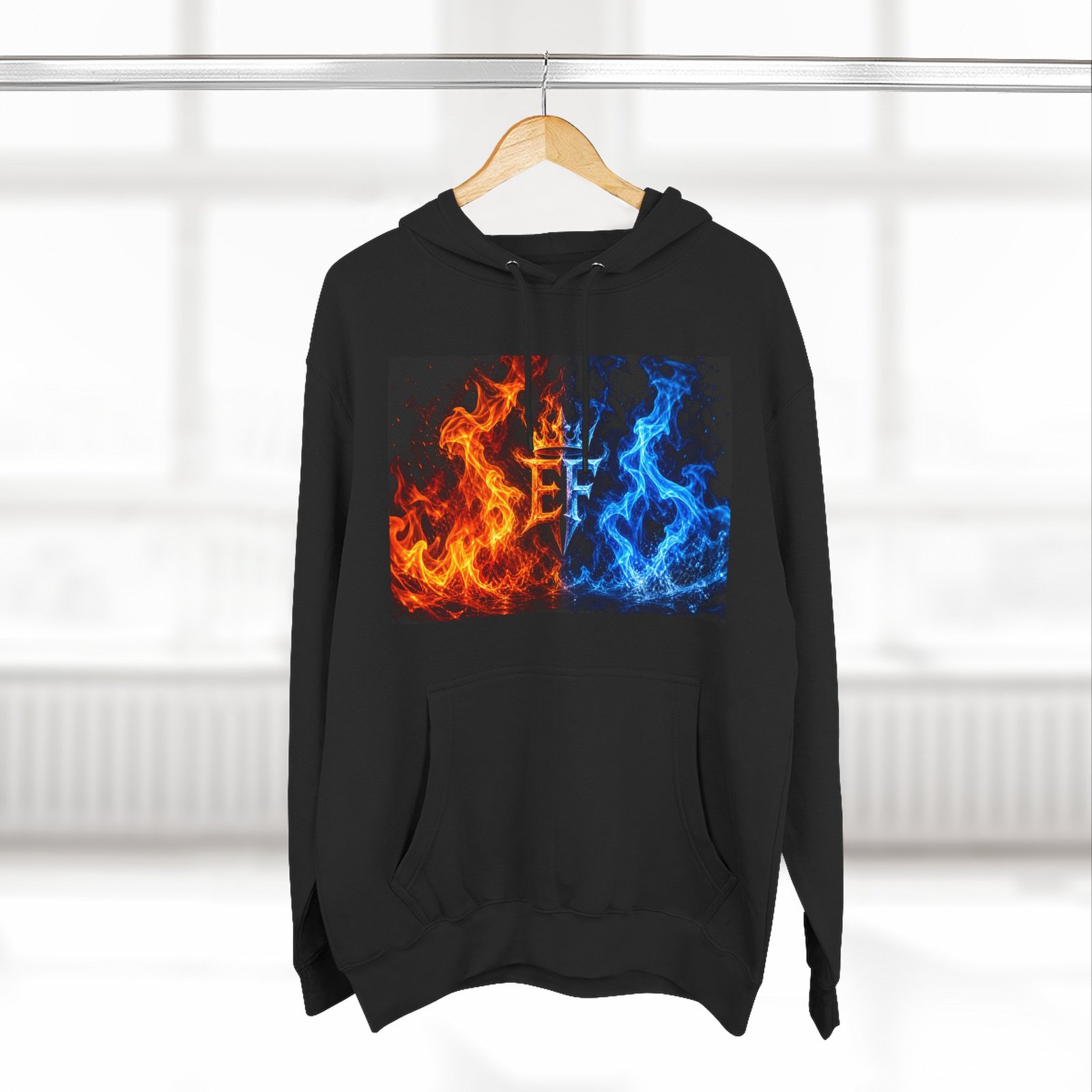 echoflame fire & ice crown hoodie — ff logo graphic fleece pullover echoflame fire & ice crown hoodie — ff logo graphic fleece pullover