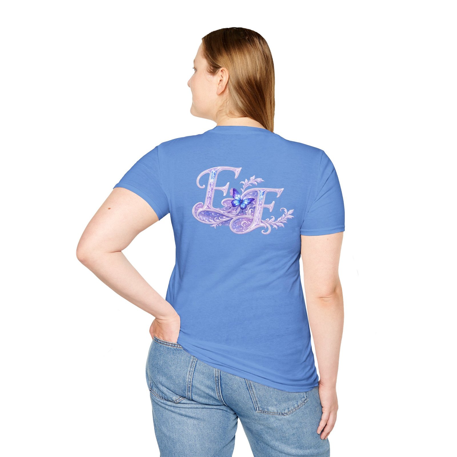 echoflame butterfly floral tee – lavender 'e&e' graphic t shirt echoflame butterfly floral tee – lavender 'e&e' graphic t shirt