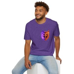 echoflame shielded ef logo t‑shirt — fiery gaming emblem tee