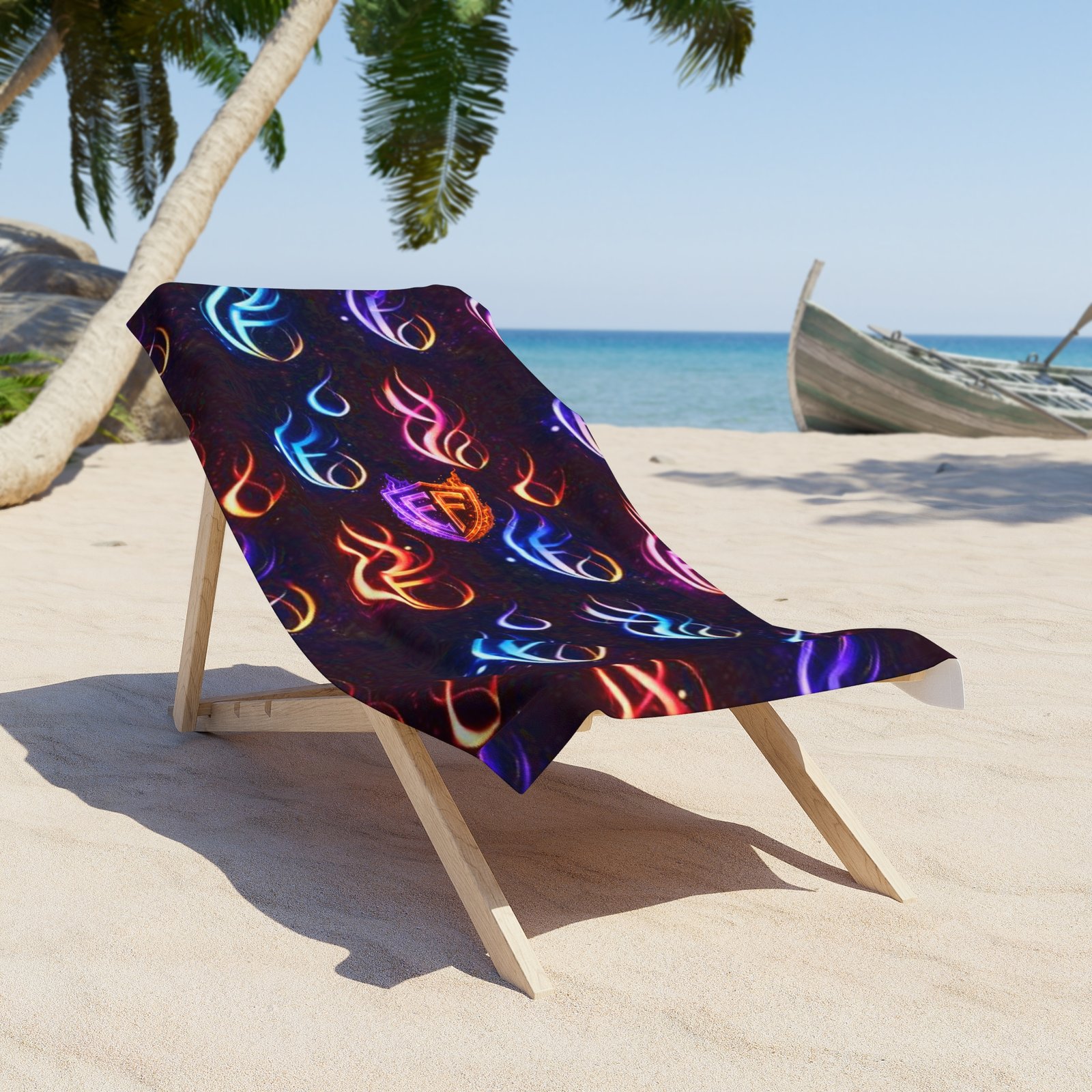 echoflame neon flame beach towel – colorful abstract surf pattern echoflame neon flame beach towel – colorful abstract surf pattern