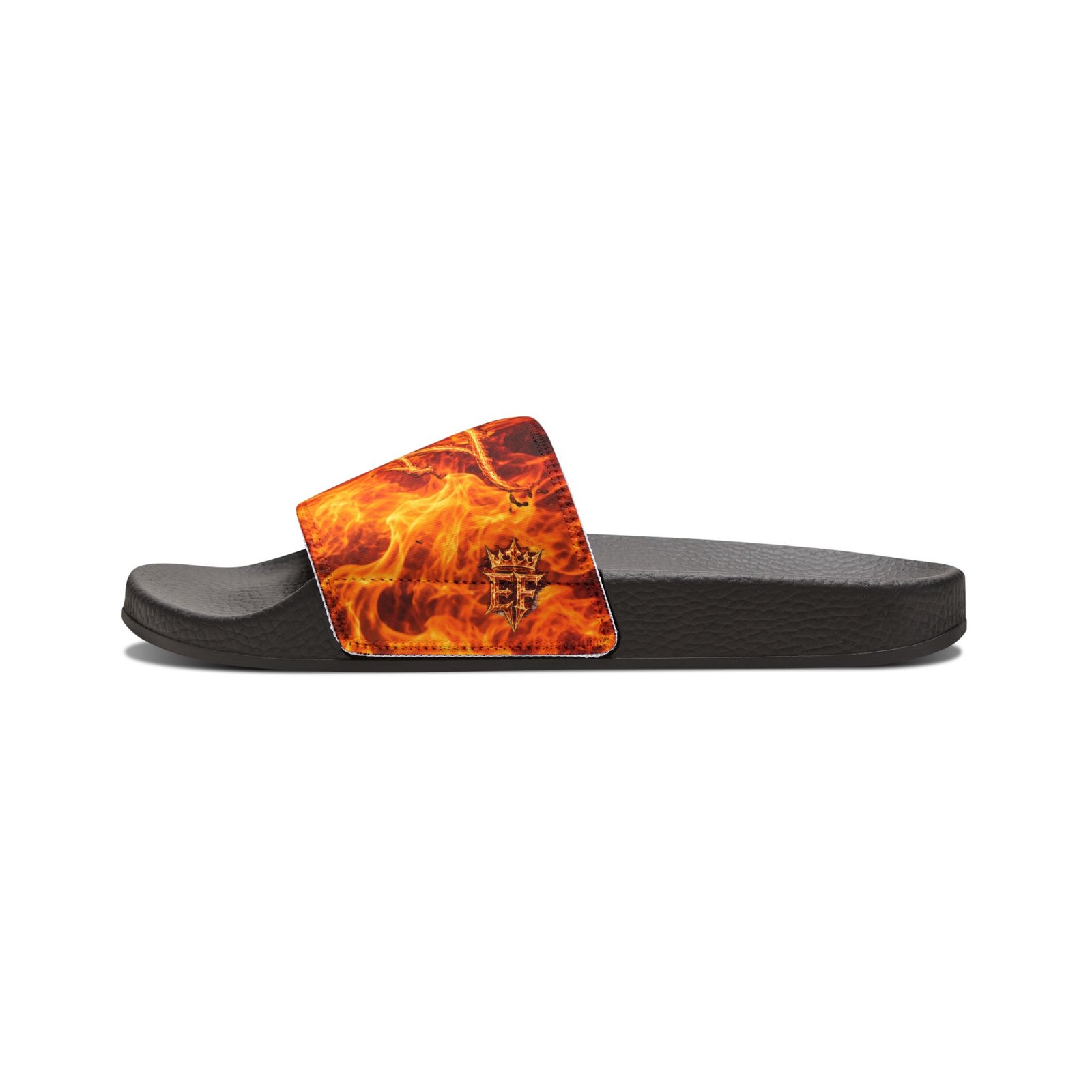 echoflame men's fiery '23' slide sandals — bold flame graphic removable strap slides echoflame men's fiery '23' slide sandals — bold flame graphic removable strap slides
