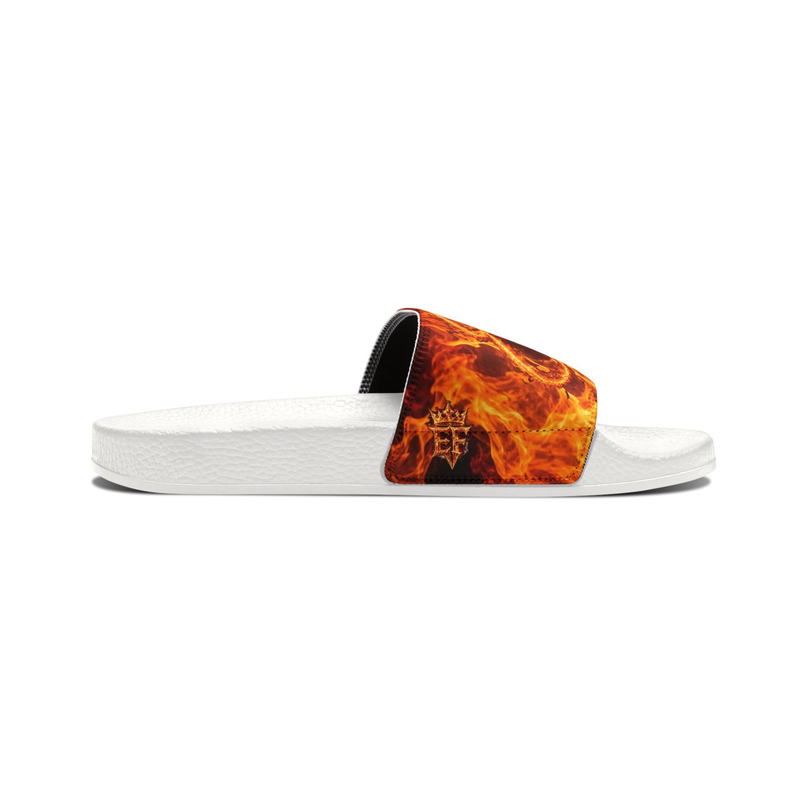 echoflame men's fiery '23' slide sandals — bold flame graphic removable strap slides echoflame men's fiery '23' slide sandals — bold flame graphic removable strap slides
