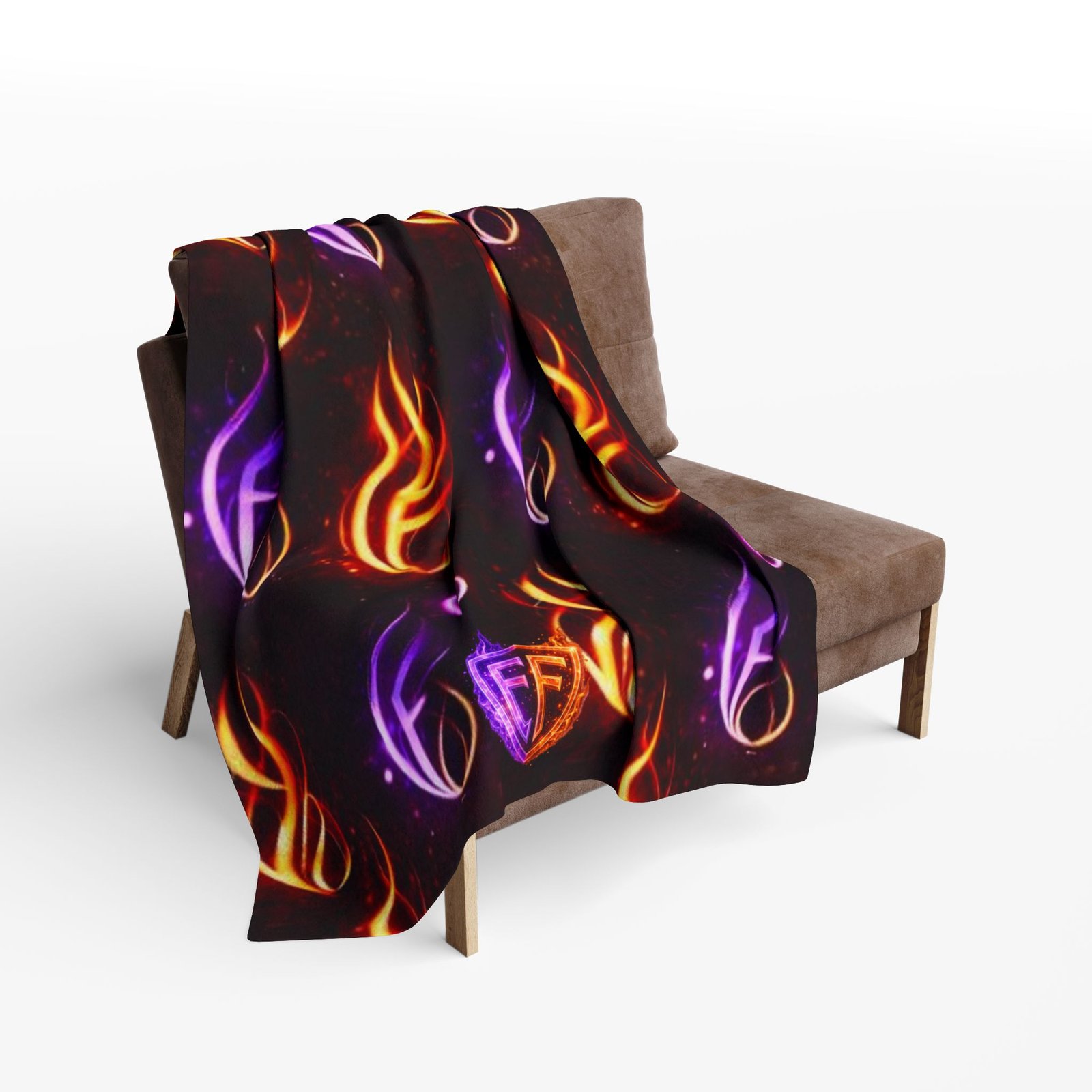 echoflame flame pattern fleece blanket – neon orange & purple fire design echoflame flame pattern fleece blanket – neon orange & purple fire design