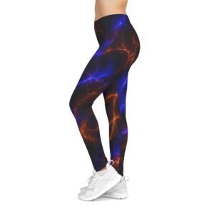 echoflame nebula flame leggings — women's cosmic galaxy print aop