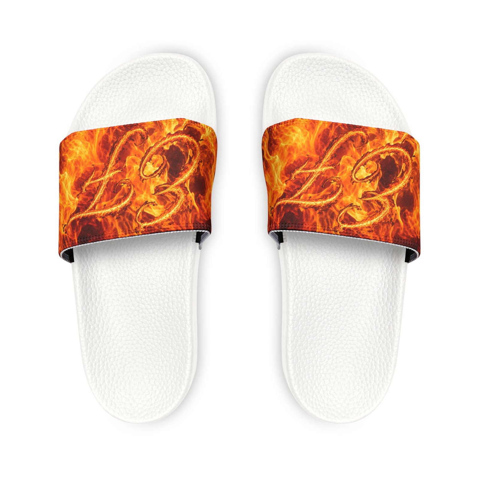 echoflame men's fiery '23' slide sandals — bold flame graphic removable strap slides echoflame men's fiery '23' slide sandals — bold flame graphic removable strap slides