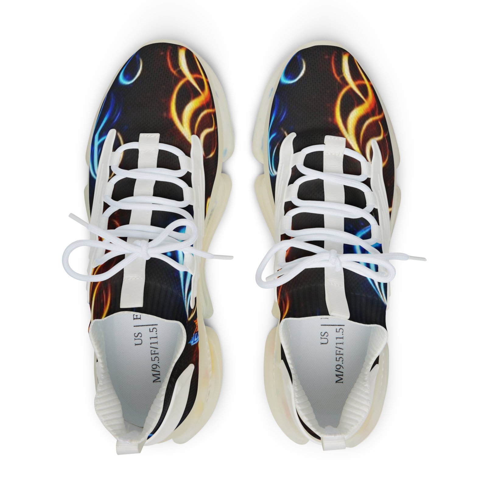 echoflame men's mesh sneakers — neon flame abstract athletic shoes echoflame men's mesh sneakers — neon flame abstract athletic shoes
