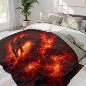 echoflame fiery dragon fleece blanket