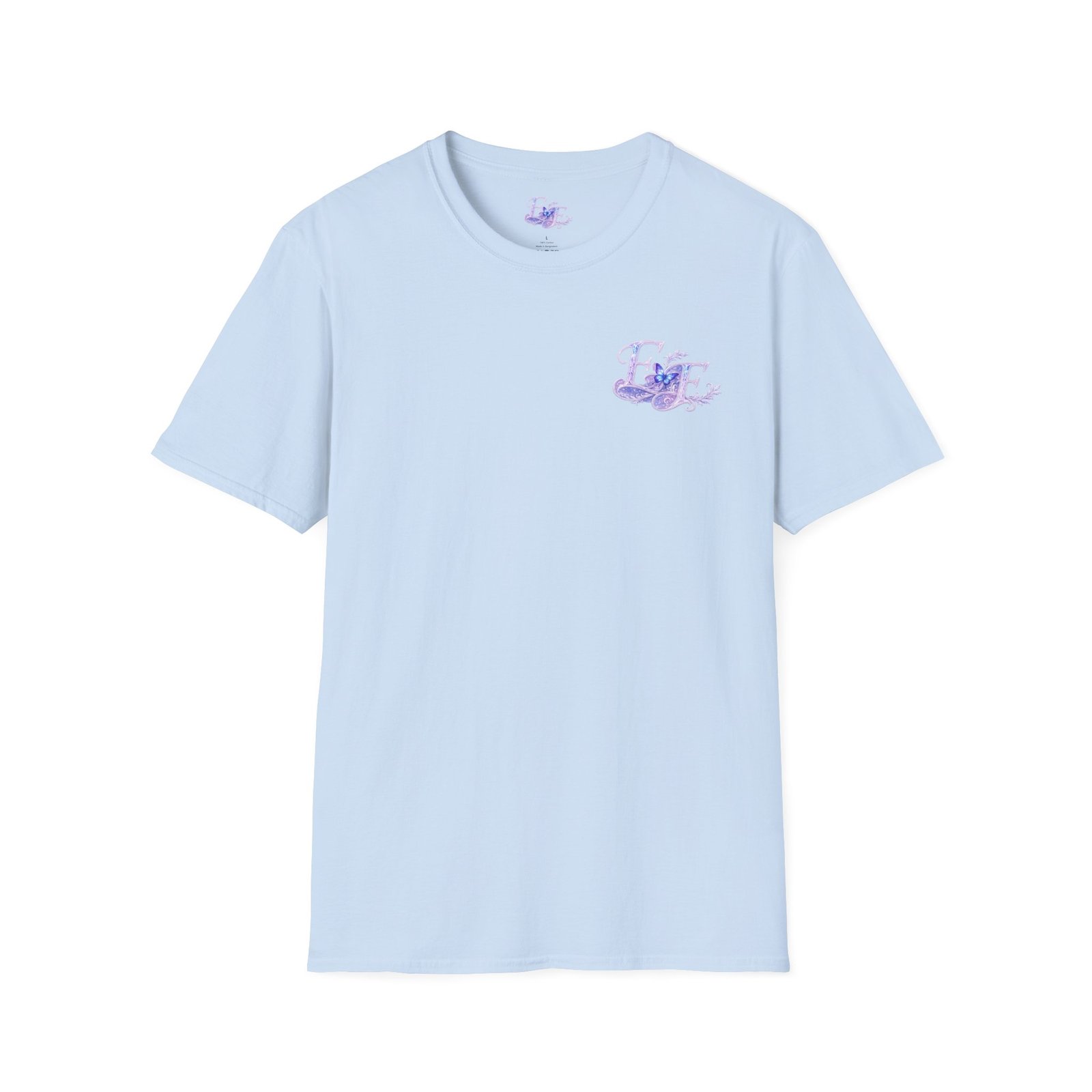echoflame butterfly floral tee – lavender 'e&e' graphic t shirt echoflame butterfly floral tee – lavender 'e&e' graphic t shirt