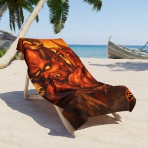 echoflame demonic kraken beach towel