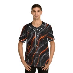 echoflame flaming wave baseball jersey — men's all over print