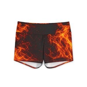 echoflame flame print yoga shorts — women's fire graphic activewear