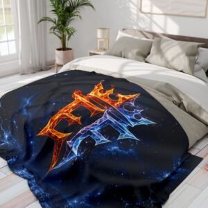 echoflame fire & ice crown fleece blanket arctic galaxy throw