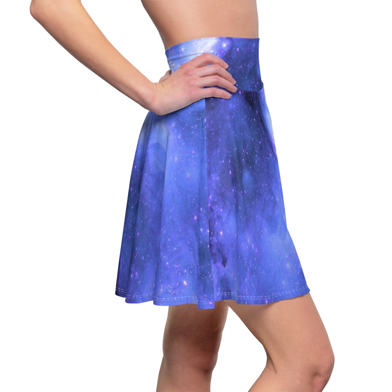 echoflame galaxy blue skater skirt — stellar night print echoflame galaxy blue skater skirt — stellar night print