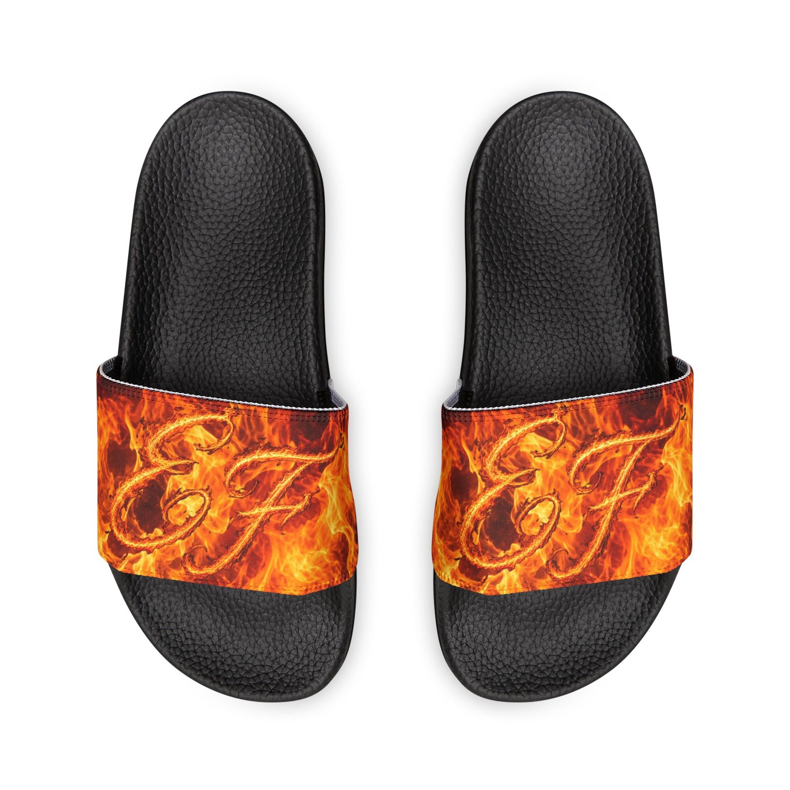 echoflame men's fiery '23' slide sandals — bold flame graphic removable strap slides echoflame men's fiery '23' slide sandals — bold flame graphic removable strap slides