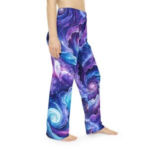 echoflame galaxy swirl women's pajama pants — purple blue space print loungewear