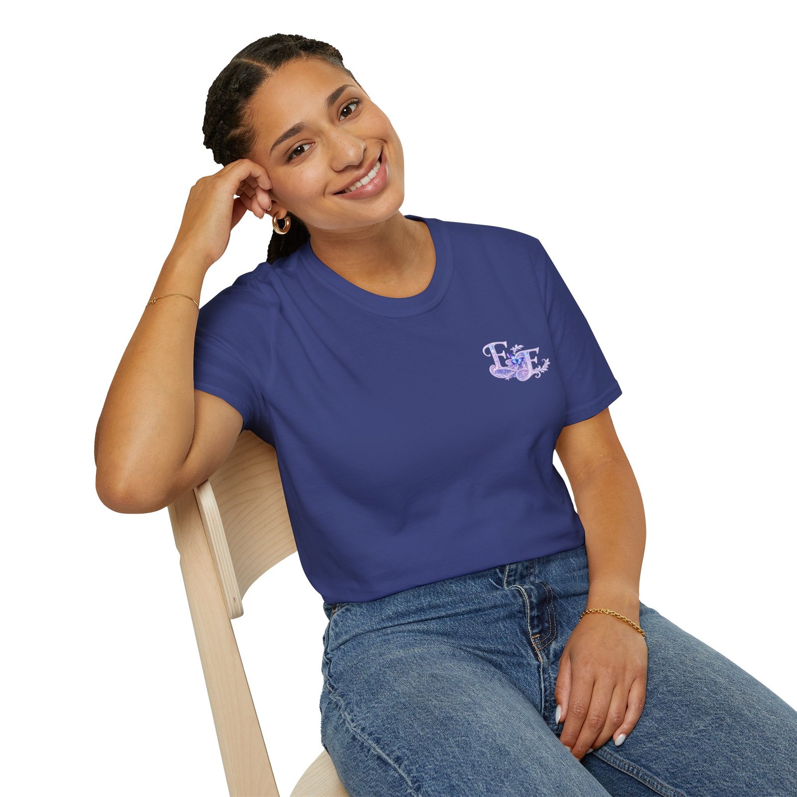 echoflame butterfly floral tee – lavender 'e&e' graphic t shirt echoflame butterfly floral tee – lavender 'e&e' graphic t shirt