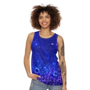 echoflame galaxy butterfly tank top — blue starry floral all over print