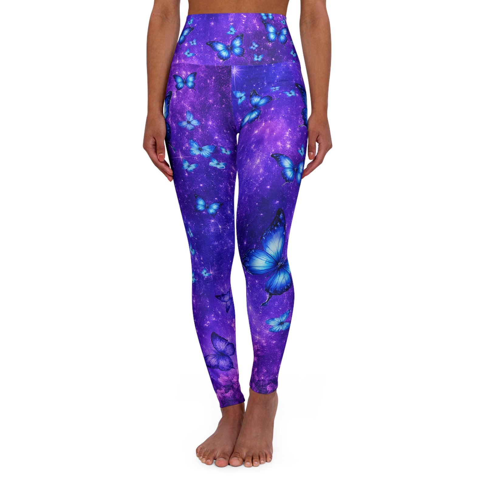 echoflame butterfly galaxy high waisted yoga leggings – purple aop activewear echoflame butterfly galaxy high waisted yoga leggings – purple aop activewear
