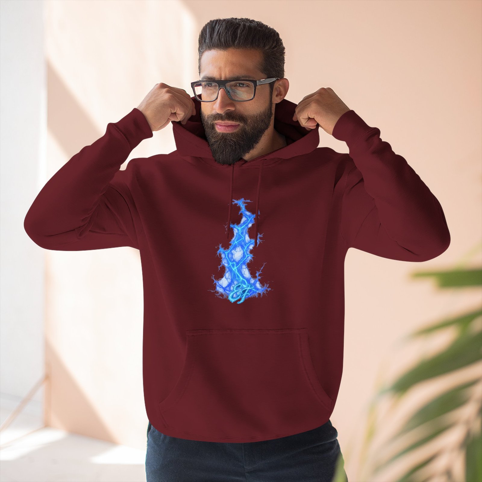 echoflame blue flame tree hoodie — ethereal lightning graphic fleece pullover echoflame blue flame tree hoodie — ethereal lightning graphic fleece pullover