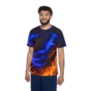 echoflame flame & blue smoke men's sports jersey — all over print athletic tee