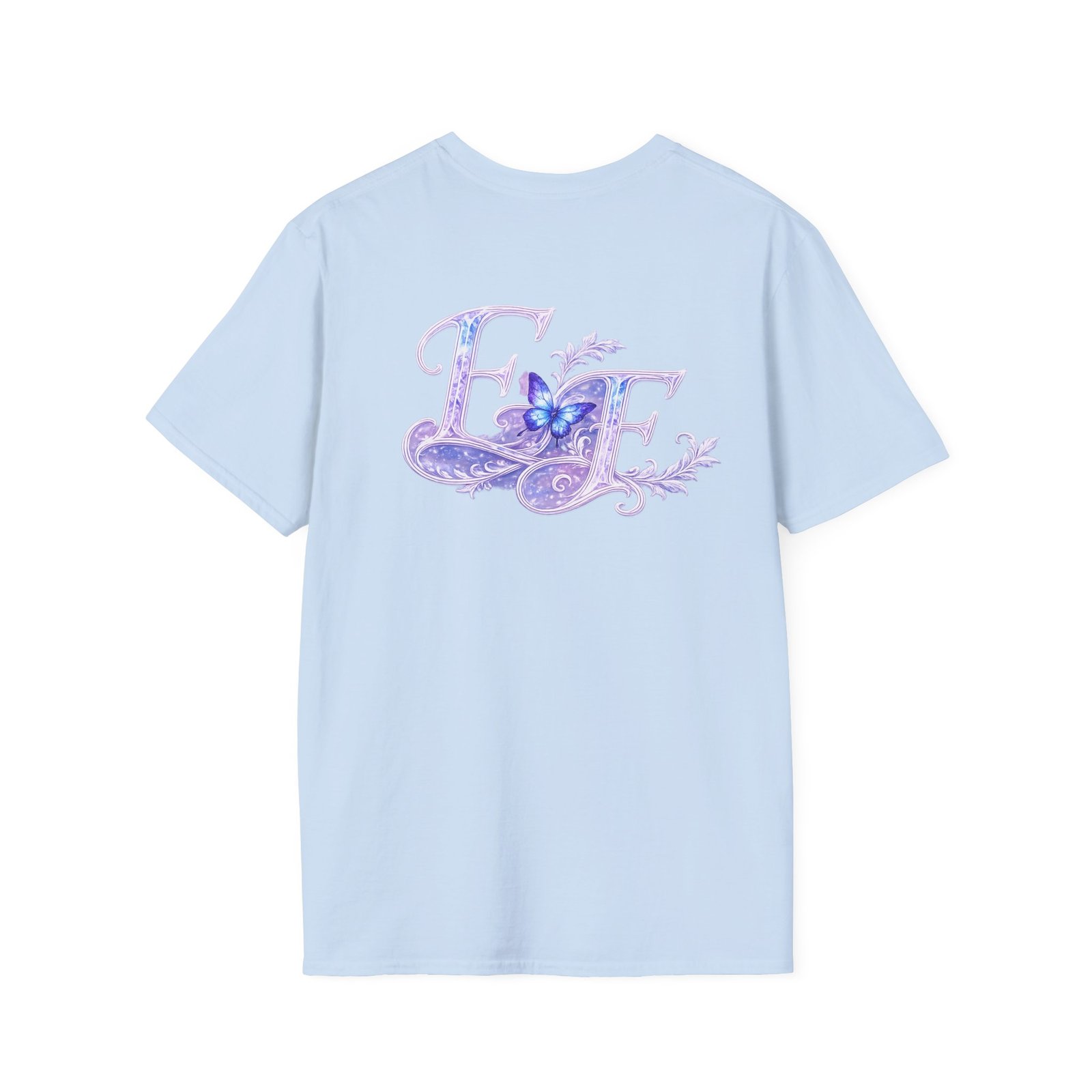 echoflame butterfly floral tee – lavender 'e&e' graphic t shirt echoflame butterfly floral tee – lavender 'e&e' graphic t shirt