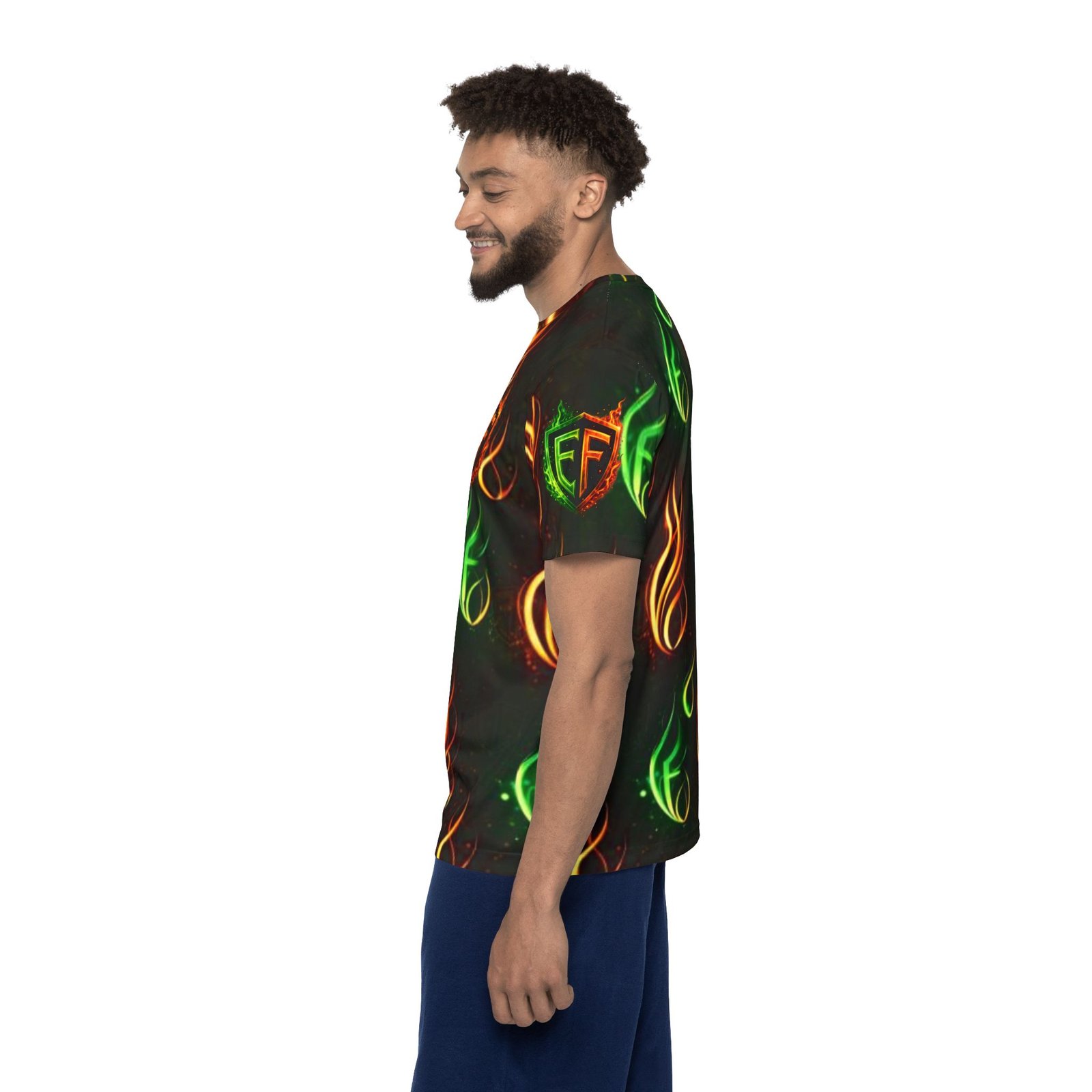 echoflame flaming energy sports jersey – neon green & orange all over print echoflame flaming energy sports jersey – neon green & orange all over print