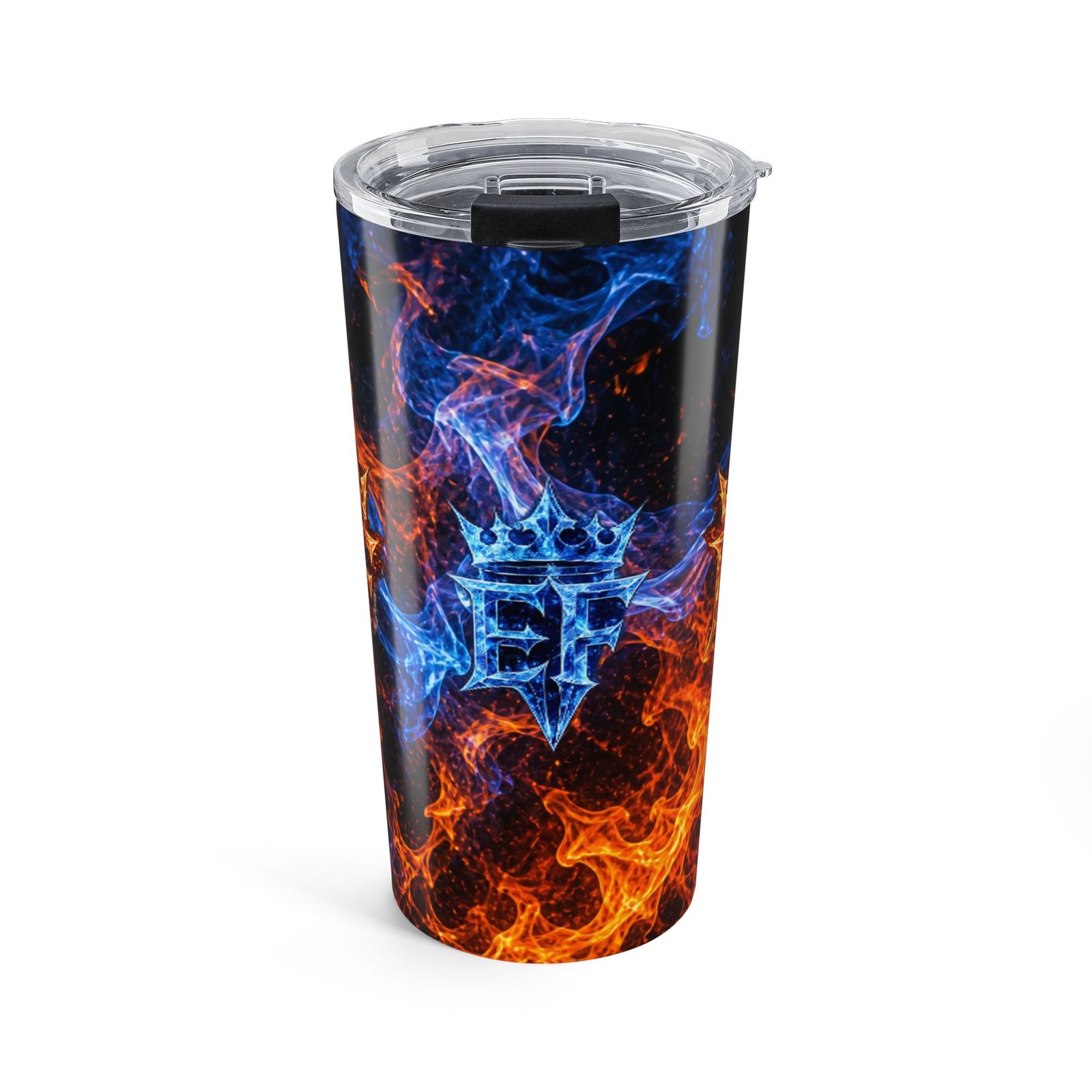 echoflame 20oz flame crest tumbler — dual blue & orange fire insulated travel cup echoflame 20oz flame crest tumbler — dual blue & orange fire insulated travel cup