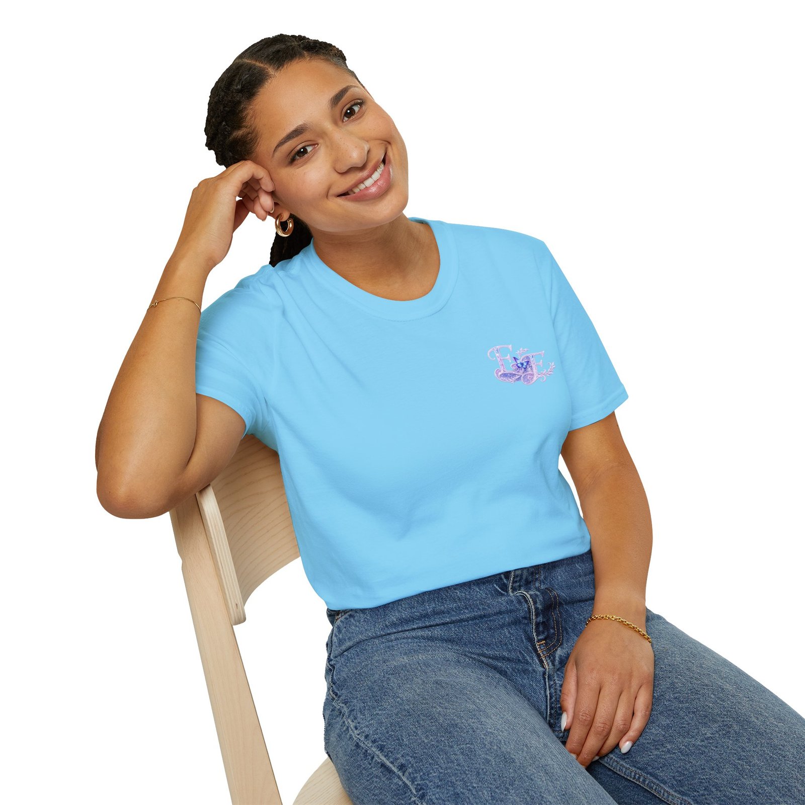 echoflame butterfly floral tee – lavender 'e&e' graphic t shirt echoflame butterfly floral tee – lavender 'e&e' graphic t shirt